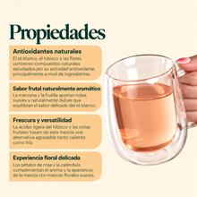 Cargar imagen en el visor de la galería, Propiedades del Té Blanco Manzana y Frutilla: antioxidantes, sabor frutal, frescura y notas florales