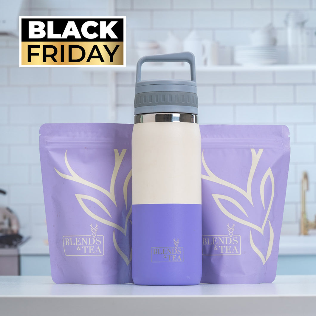 BLACK Botella Bicolor Morada/Blanca+ 2 Recargas 50gr