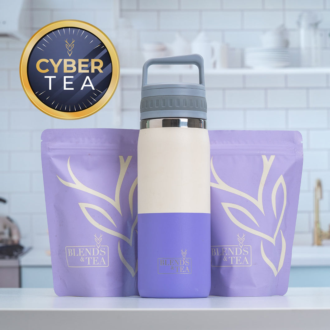 CYBER Botella Bicolor Morada/Blanca+ 2 Recargas 50gr