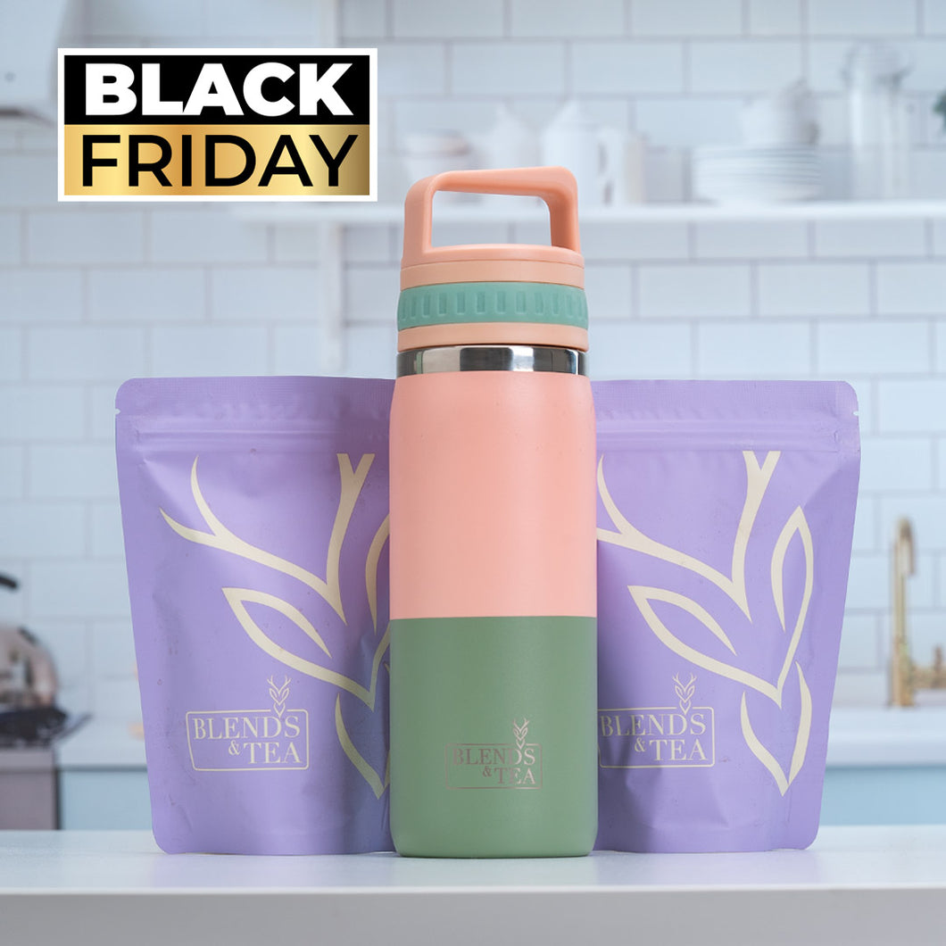 BLACK Botella Bicolor Rosada/Verde+ 2 Recargas 50gr