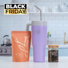 Cargar imagen en el visor de la galería, BLACK Pack Tumbler Blends + Té Hibisco50 gr+ Recarga Golden Milk 150gr
